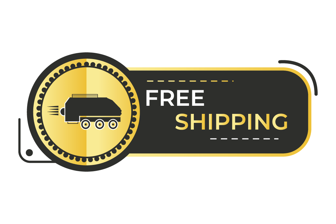 Free shipping icon with a truck graphic on a green background